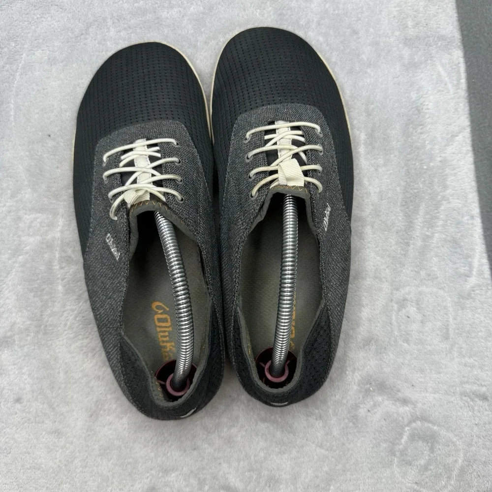 OluKai Nohea Moku Men's Size 9 Black Gray No Tie Boat Water Shoes 10283